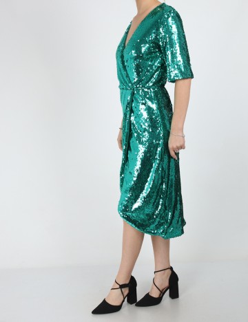 Rochie medie Vila, verde