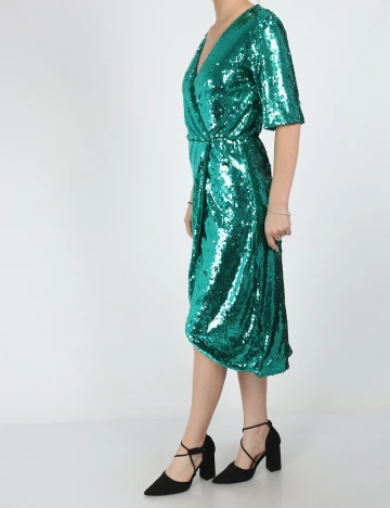 Rochie medie Vila, verde Verde