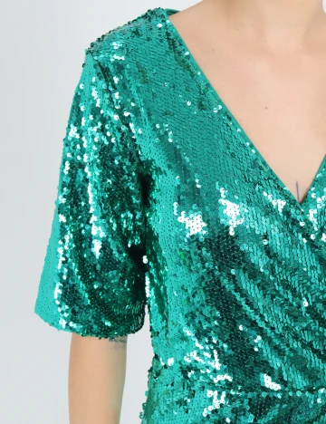 Rochie medie Vila, verde Verde