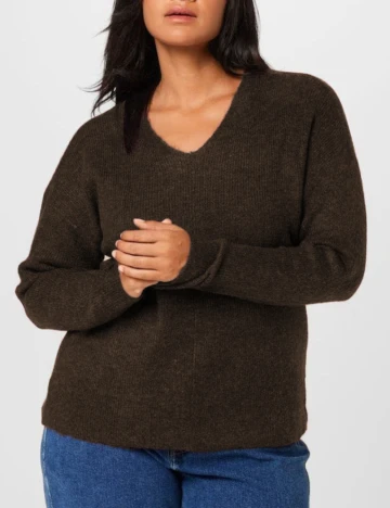 Bluza Vero Moda Curve, maro Maro