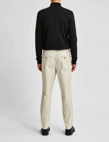 Pantaloni Selected, crem Crem