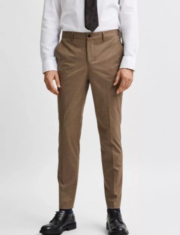 Pantaloni Selected, maro