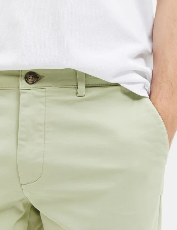 Pantaloni Selected, verde deschis
