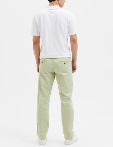 Pantaloni Selected, verde deschis