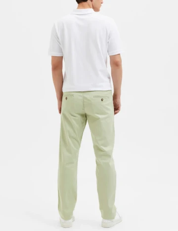 Pantaloni Selected, verde deschis