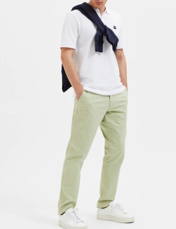 Pantaloni Selected, verde deschis