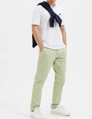 Pantaloni Selected, verde deschis