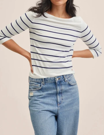 Bluza Mango, alb Alb