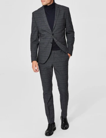 Pantaloni Selected, gri inchis