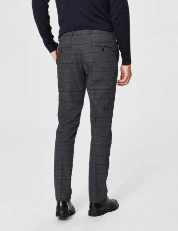 Pantaloni Selected, gri inchis