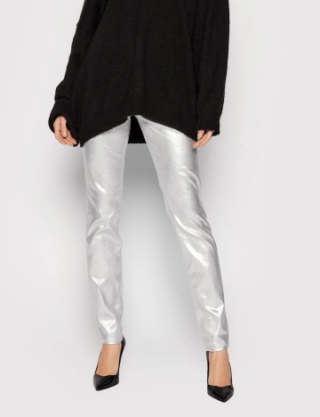 Pantaloni Guess, argintiu