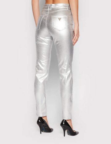 Pantaloni Guess, argintiu
