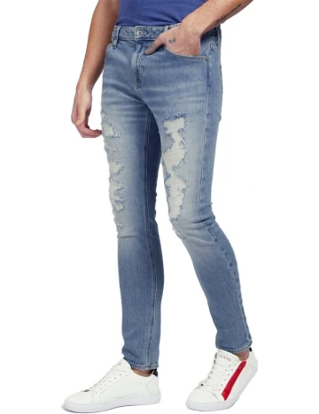 Blugi Guess, albastru Albastru