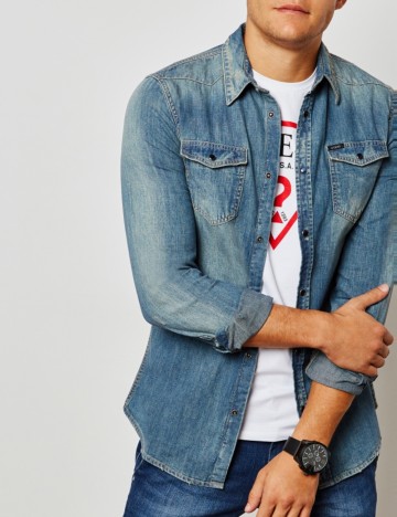 Camasa Guess, bleumarin