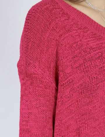 Pulover Pieces, magenta