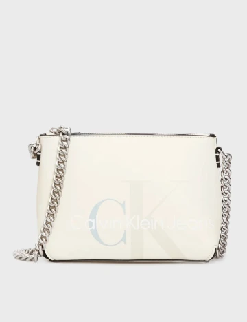 Geanta Calvin Klein, ecru Alb