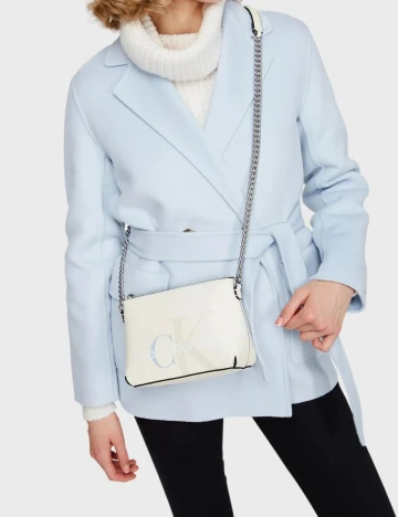 Geanta Calvin Klein, ecru Alb