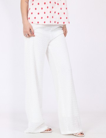 Pantaloni Pieces, alb