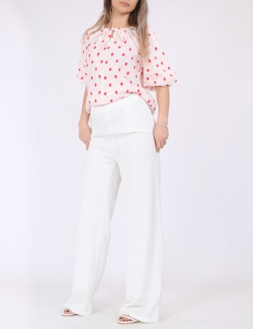 Pantaloni Pieces, alb