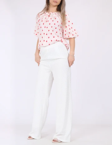 Pantaloni Pieces, alb