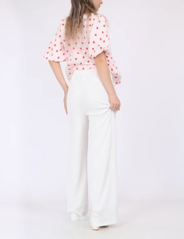 Pantaloni Pieces, alb