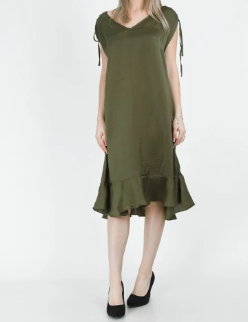 Rochie medie Cream, verde