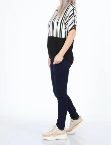 Bluza Fransa, alb/negru