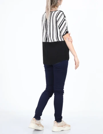 Bluza Fransa, alb/negru