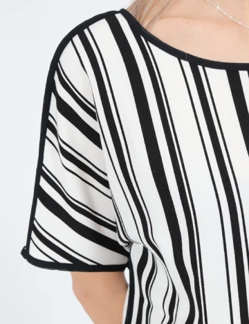 Bluza Fransa, alb/negru