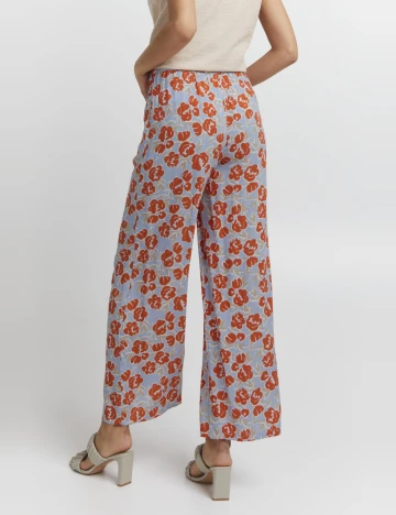 Pantaloni Ichi, imprimeu floral Floral print