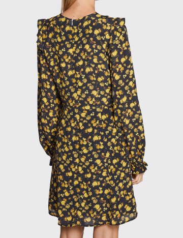 Rochie scurta Tommy Hilfiger, negru floral