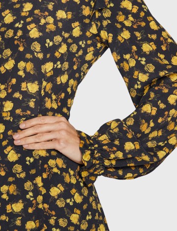 Rochie scurta Tommy Hilfiger, negru floral