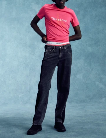 Tricou Calvin Klein Jeans, roz Roz