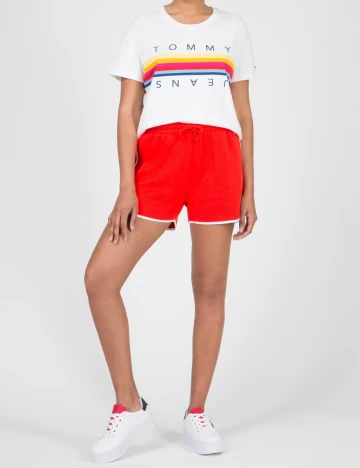 Pantaloni scurti Tommy Jeans, rosu