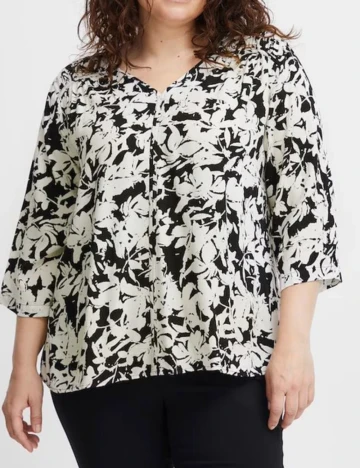 Bluza Fransa Curve, alb/negru
