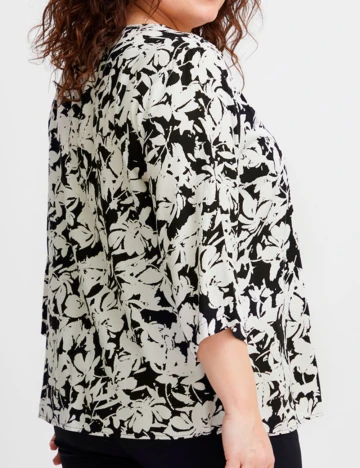 Bluza Fransa Curve, alb/negru