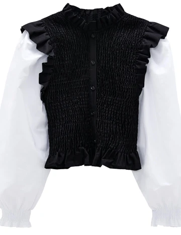 Camasa Zara, alb-negru, XS