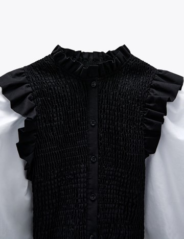 Camasa Zara, alb-negru, XS