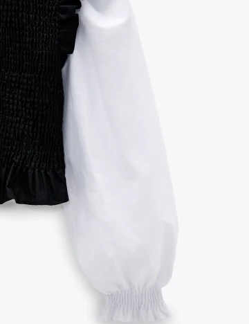 Camasa Zara, alb-negru, XS