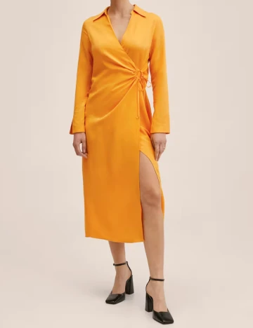 Rochie medie Mango, portocaliu Portocaliu