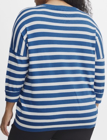 Bluza Fransa Curve, alb/albastru