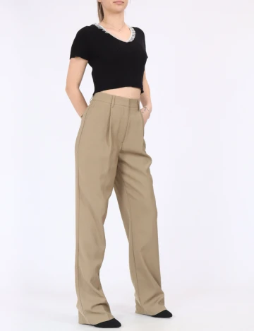 Pantaloni NA-KD, kaki