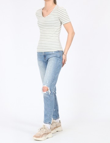 Tricou Jacqueline de Yong, alb/verde
