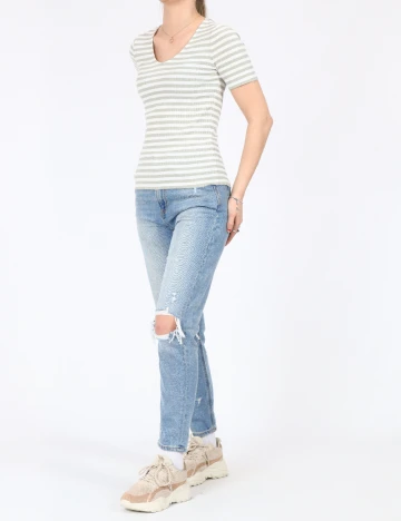 Tricou Jacqueline de Yong, alb/verde