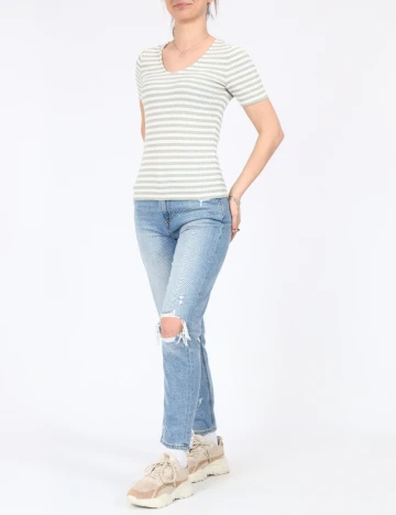 Tricou Jacqueline de Yong, alb/verde