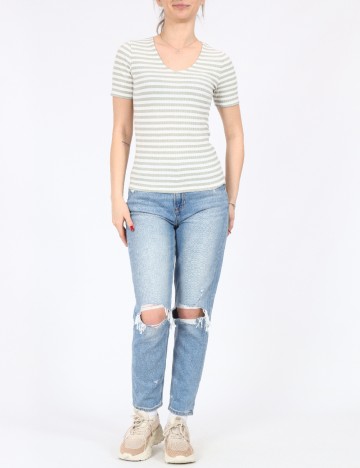 Tricou Jacqueline de Yong, alb/verde
