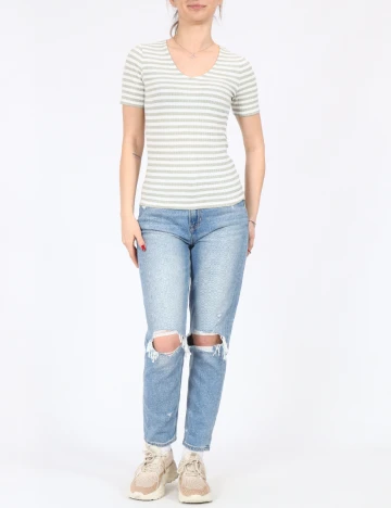 Tricou Jacqueline de Yong, alb/verde