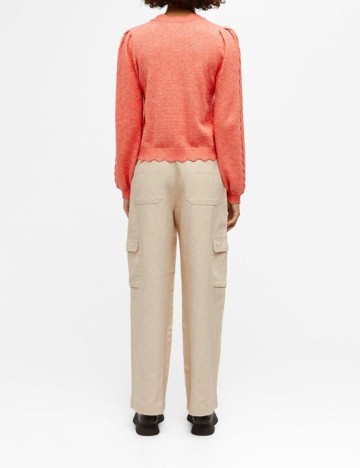 Pantaloni Object, crem