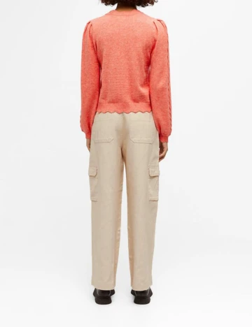 Pantaloni Object, crem