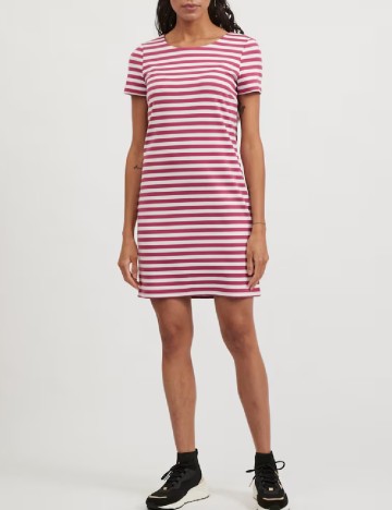 
						Rochie scurta Vila, roz/alb